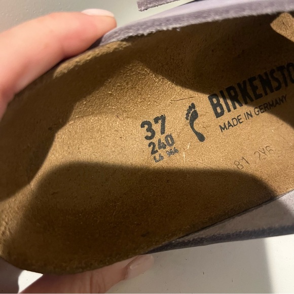 Birkenstock Arizona Big Buckle Nubuck Leather Purple Fog Sandals- 37 - Picture 10 of 12